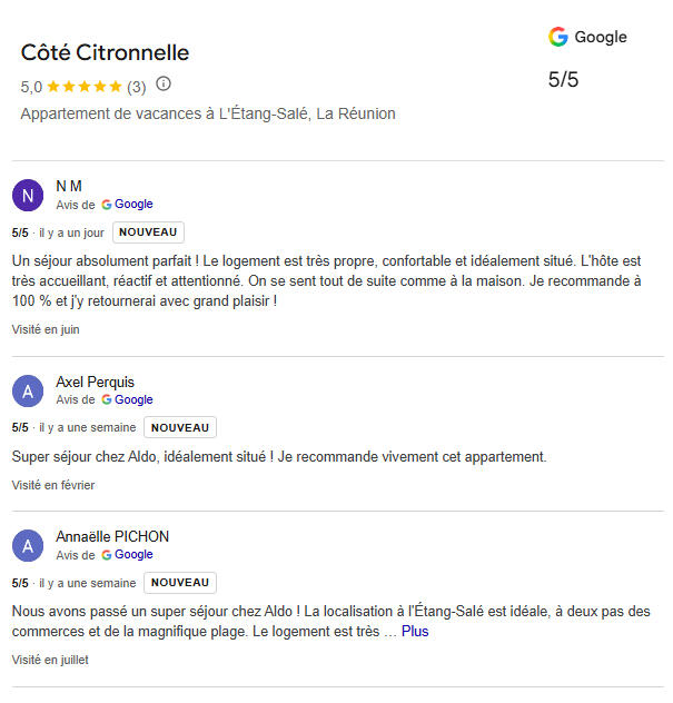 www.cotecitronnelle.com - Location de vacances à l'île de la Réunion